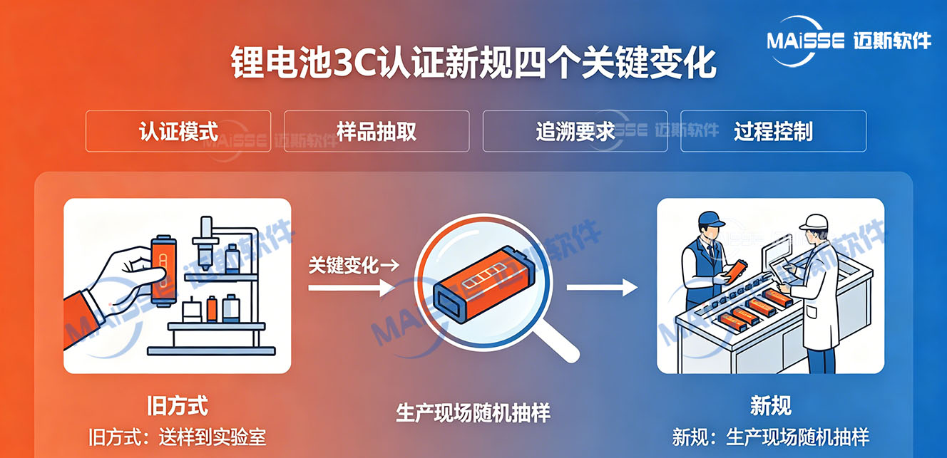 锂电池3C认证新规2025：：：MES追忆系统若何破解出产现场随机抽样难题？？